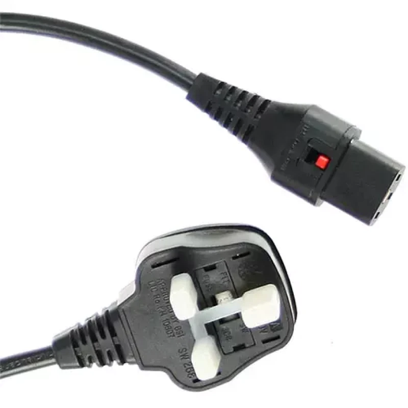 Image of Scolm 2M UK C13 Lck Bk PVC 1.0MM