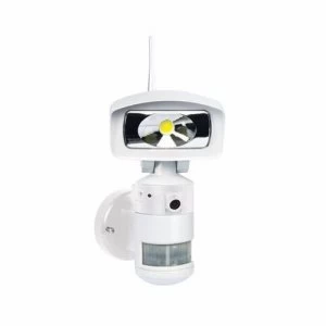 Image of NightWatcher LED Robotic Security Light with WiFi and HD Camera - White