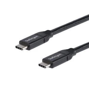 Image of StarTech USB C to USB C Cable w 5A PD MM 1m 3 ft. USB 2.0 USB IF Certified