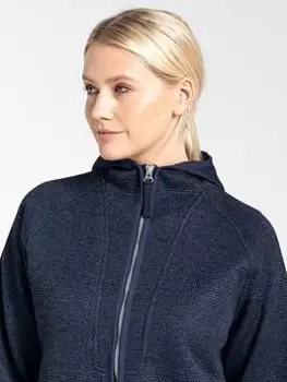 Image of Craghoppers Elena Full Zip Fleece Hoodie - Navy, Navy Marl, Size 12, Women