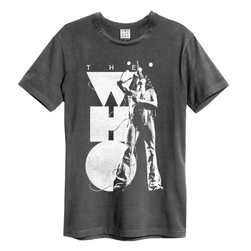 Image of Amplified Amplified Men Roger Singing The Who T-Shirt in Charcoal Size: Small Charcoal S Male 5063470091218