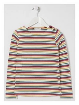 Image of FatFace Girls Long Sleeve Multi Stripe T-Shirt - Multi, Size Age: 8-9 Years, Women