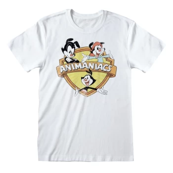 image of Animaniacs - Logo Unisex Large T-Shirt - White