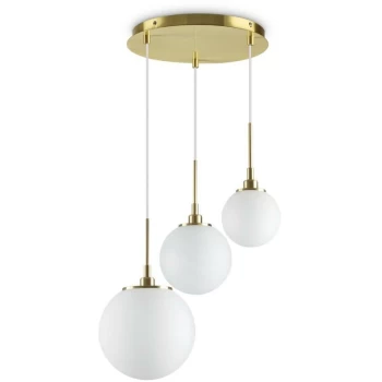 image of Ideal Lux Lighting - Ideal Lux GRAPE - Indoor Globe Cluster Ceiling Pendant Lamp 3 Lights White, G9