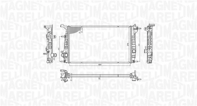 Image of MAGNETI MARELLI Engine radiator MAGNETI MARELLI 350213200600