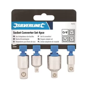 Image of Silverline 4 Piece Socket Converter Set