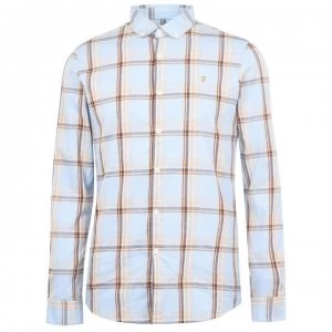 Image of Farah Vintage Long Sleeve Check Shirt - 477 Neon Blue