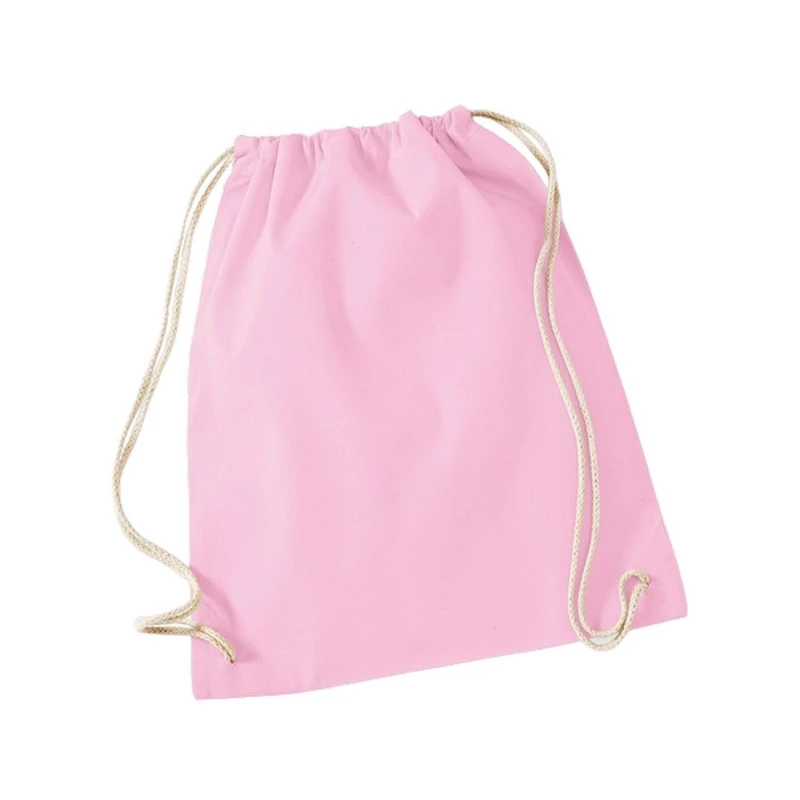 Image of Westford Mill Mens Cotton Drawstring Bag in Light Pink Light Pink Male