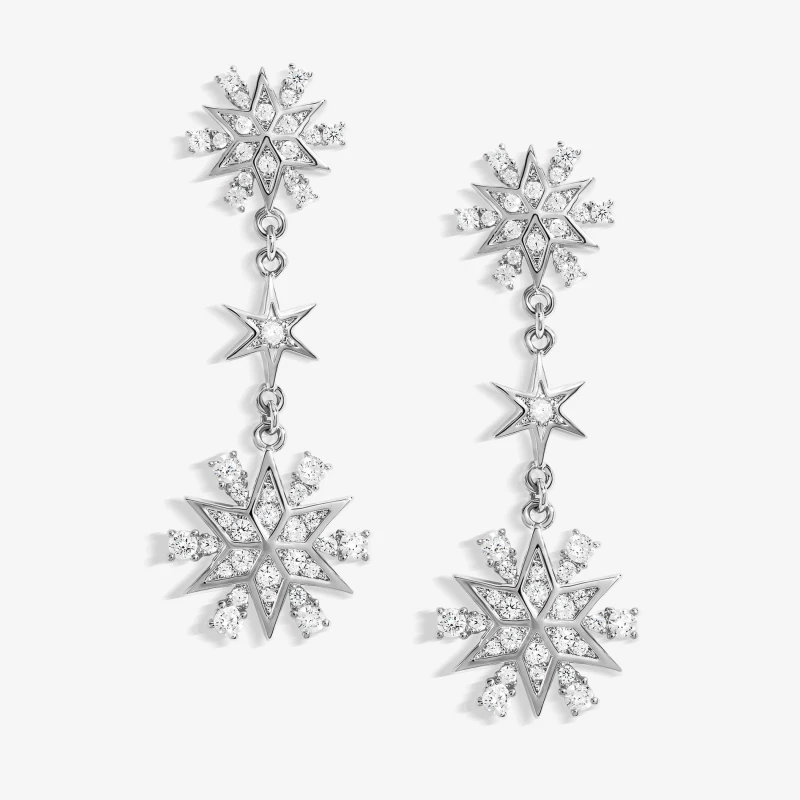 Image of Jon Richard Rhodium Plated Celestial Earrings Silver