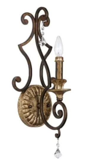 image of Marquette 1 Light Indoor Candle Wall Light Antique Bronze, E14