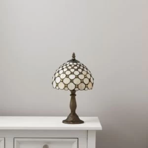 Image of Layla Brown Orange White Antique Amber Effect Table Lamp