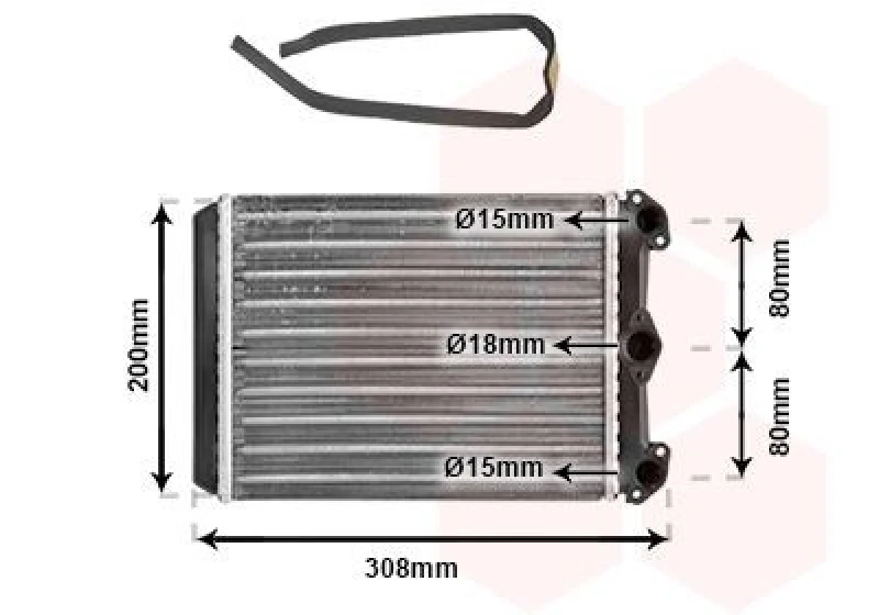 Image of VAN WEZEL Heater matrix VAN WEZEL 30006102