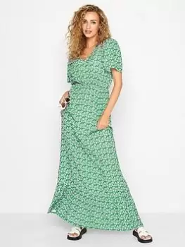 image of Long Tall Sally Green Ditsy Print Tea Dress, Green, Size 12, Women