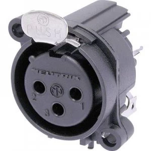 Image of XLR connector Sleeve socket straight pins Number of pins 3 Black Neutrik NC3FAAV1