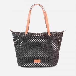 image of Radley Womens Pocket Essentials - Polka Spot Large Ziptop Tote Bag - Black