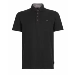 Image of Ted Baker Hughes Textured Polo Shirt - Black