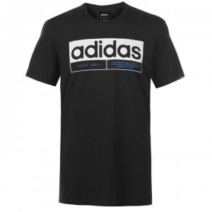 image of adidas New Box Linear Mens T-Shirt - Blk/Wht/Blue