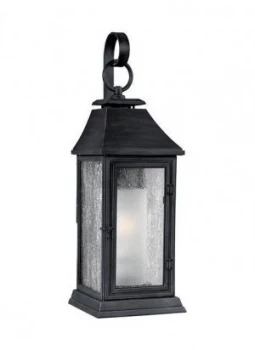 image of 1 Light Outdoor Medium Wall Lantern Light Weathered Zinc IP44, E27