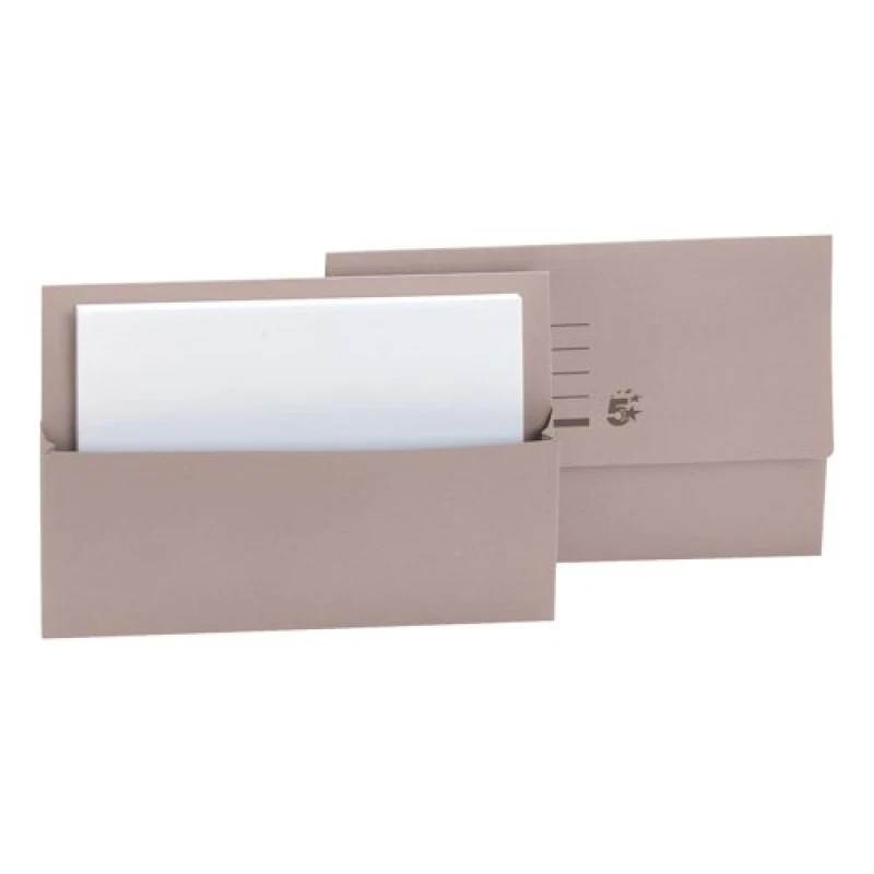 Image of 5 Star office 5 Star Office Document Wallet Half Flap 250gsm Recycled Capacity 32mm Foolscap Buff (Pack of 50) 297315