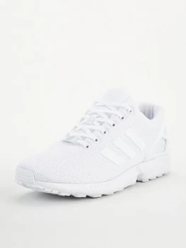 Image of adidas Originals ZX Flux - White, Triple White, Size 10.5, Men