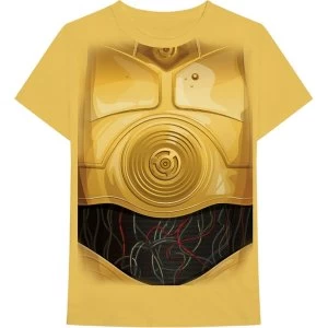 Image of Star Wars - C-3PO Chest Mens Large T-Shirt - Yellow