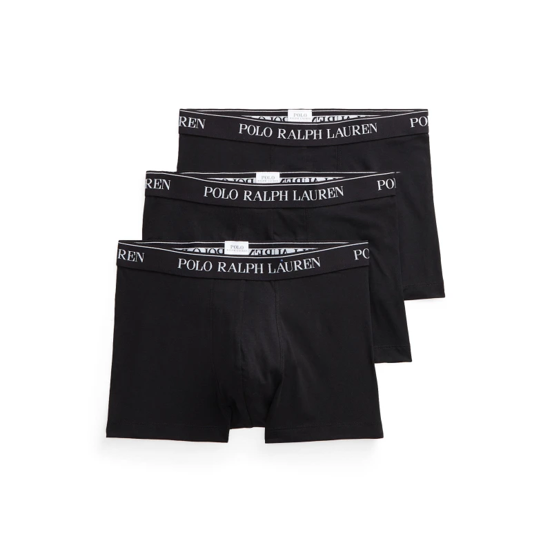 Image of Polo Ralph Lauren Mens 3 Pack Cotton Trunks Polo Black male Small
