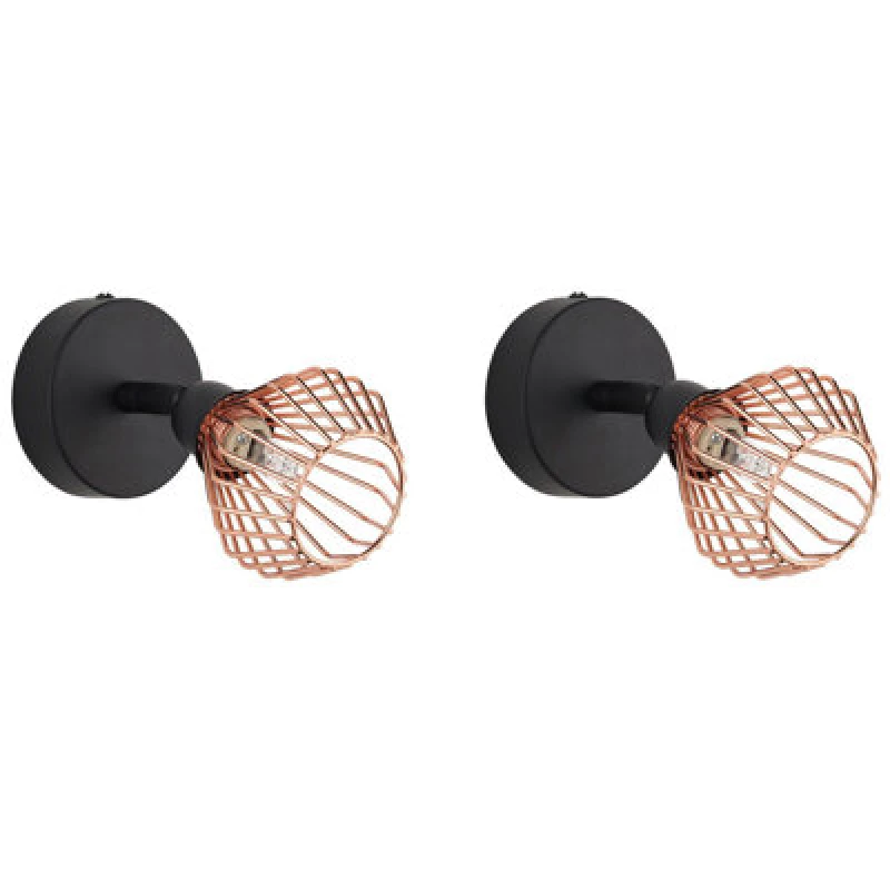 Image of Beliani Set Of 2 Spotlight Lamps Volga Adjustable Metal Black