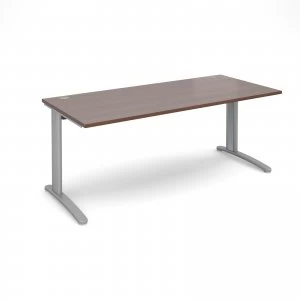 image of TR10 Straight Desk 1800mm x 800mm - Silver Frame Walnut Top