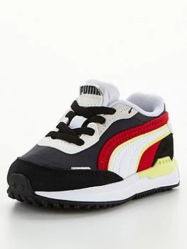 Image of Puma City Rider Infant Trainers - Black, Size 6