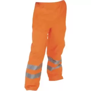 Yoko Mens Hi-Vis Waterproof Contractors Trousers / Pants (XL) (Hi Vis Orange) - Hi Vis Orange