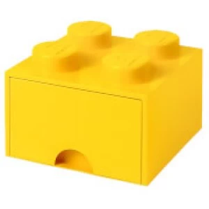 image of LEGO Storage 4 Knob Brick - 1 Drawer (Bright Yellow)