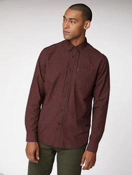 Image of Ben Sherman Long Sleeve Core Gingham- Brown Size M Men