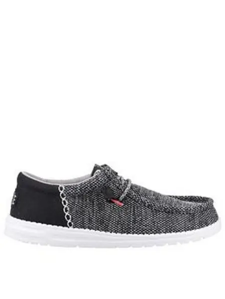 Image of Heydude Wally Funk Open Mesh Boat Shoe - Black Grey W0NV5 Male 7,8,9,10,11,12