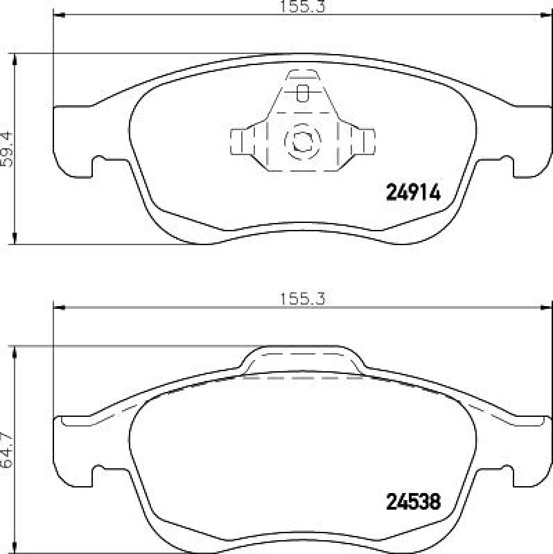 Image of HELLA Brake pad set HELLA 8DB 355 014-791