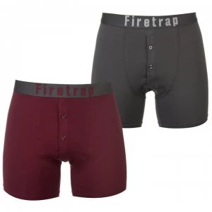 image of Firetrap 2 Pack Boxers Mens - Grey / Wine