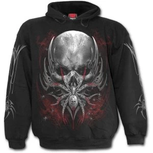 image of Spider Skull Mens SmallHoodie - Black