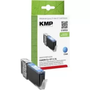 Image of KMP Ink replaced Canon CLI-571C XL Compatible Cyan C107CX 1569,0003