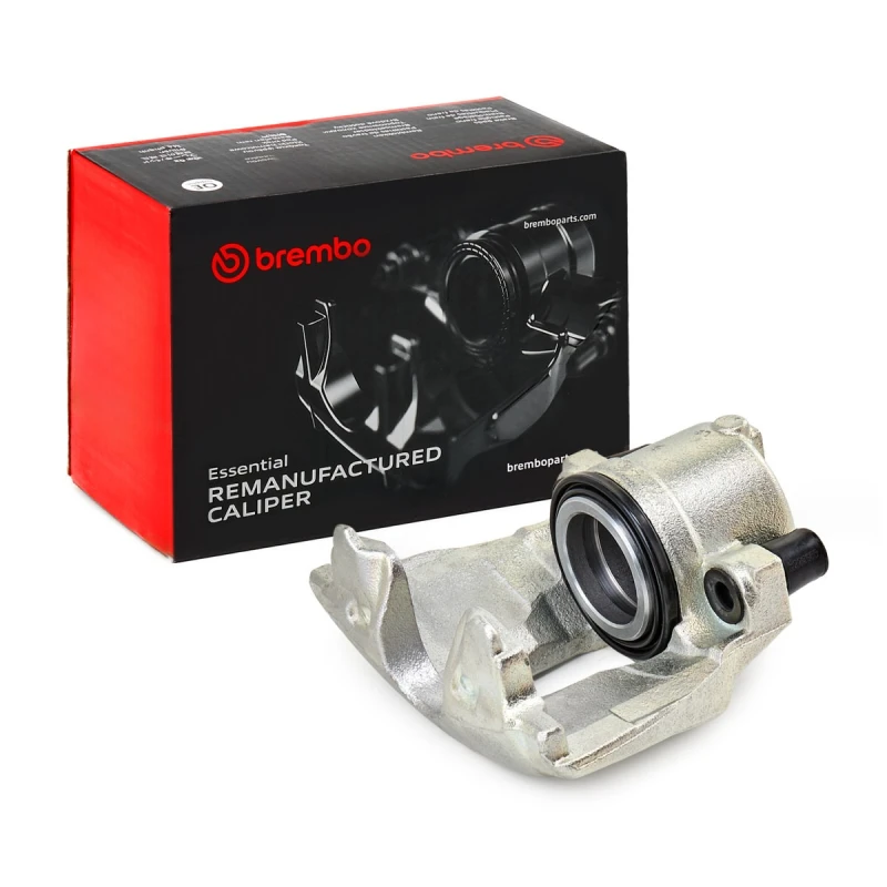 Image of BREMBO F 59 094 Brake caliper ESSENTIAL LINE Front Axle Left Grey Cast Iron Brake Caliper (78)