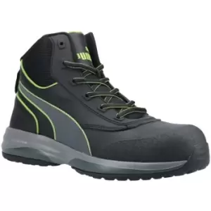 Image of Puma Mens Leather Safety Boots (9 UK) (Green/Black) - Green/Black