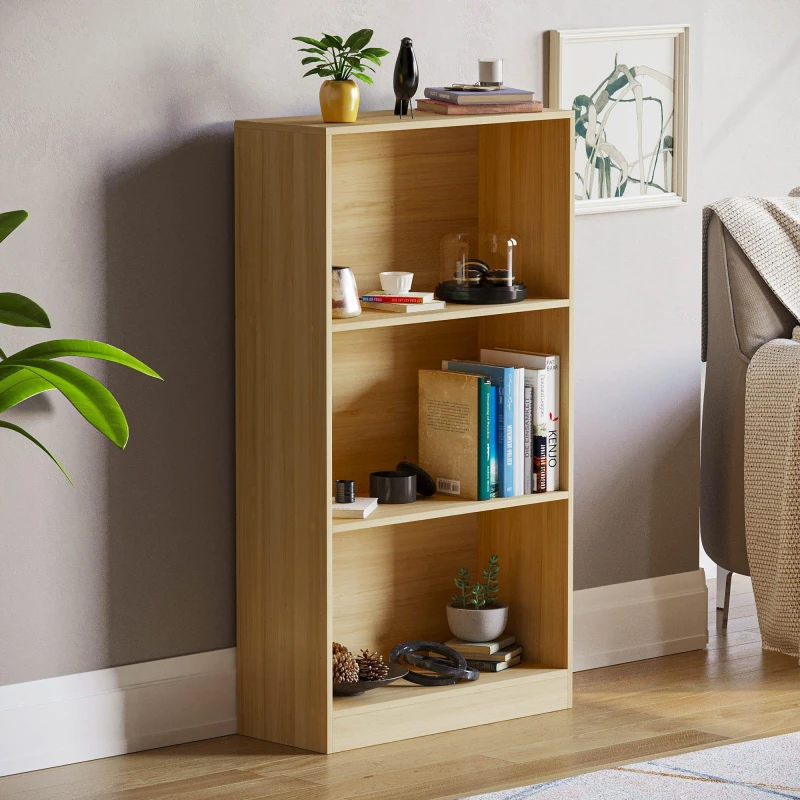Image of Lassic Vida Designs Cambridge 3 Tier Medium Bookcase Oak unisex 3 Tier