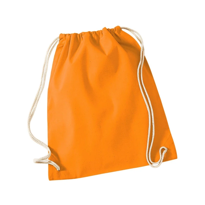 Image of Westford Mill Mens Cotton Drawstring Bag in Orange Orange Male