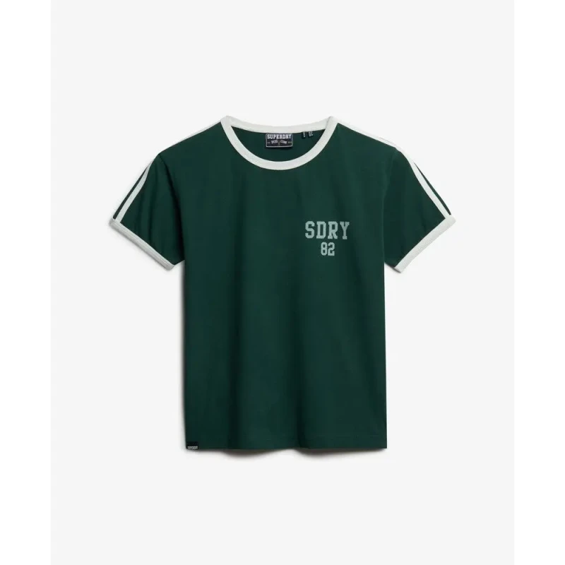 Image of Superdry Striped T-Shirt Superdry Athletic Essentials Vert Female XS