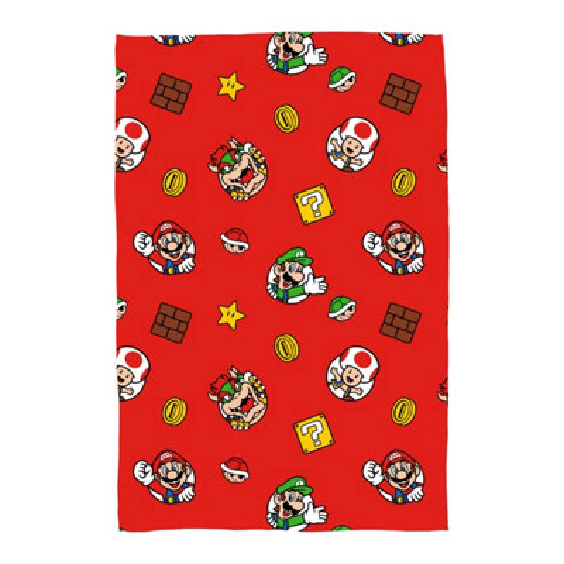 Image of Nintendo Nintendo Mario Fleece Throw - Red - 100x150cm