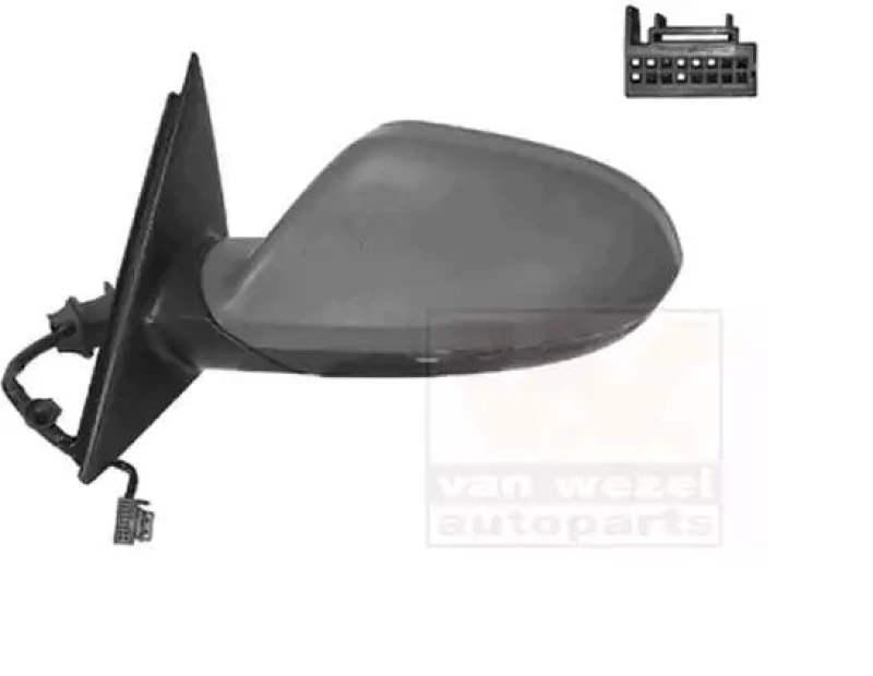 Image of VAN WEZEL 0342807 Wing mirror * HAGUS * Left, Heatable, primed Outside Mirror (50)