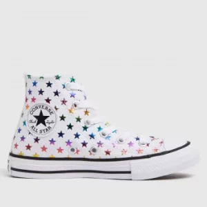 Converse White Hi Foil Star Trainers Junior