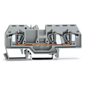 Image of WAGO 282-681 8mm 3-conductor Terminal Block Grey AWG 24-10 25pk