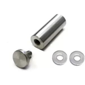 Image of Mirror & Glass Hanging Kit Wall Bracket Adjustable Clips Set - Colour Brushed Chrome - Pack of 4