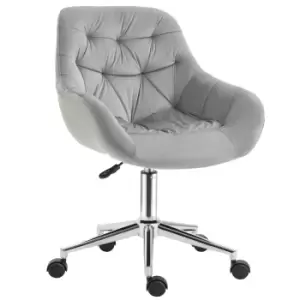 Image of Vinsetto Home Office Chair Velvet Ergonomic Computer Chair Comfy Desk Chair with Adjustable Height, Arm and Back Support, Grey