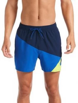 image of Nike Swim 5" Logo Jackknife Swim Shorts - Navy/Blue/Yellow , Navy/Blue/Yellow Size M Men