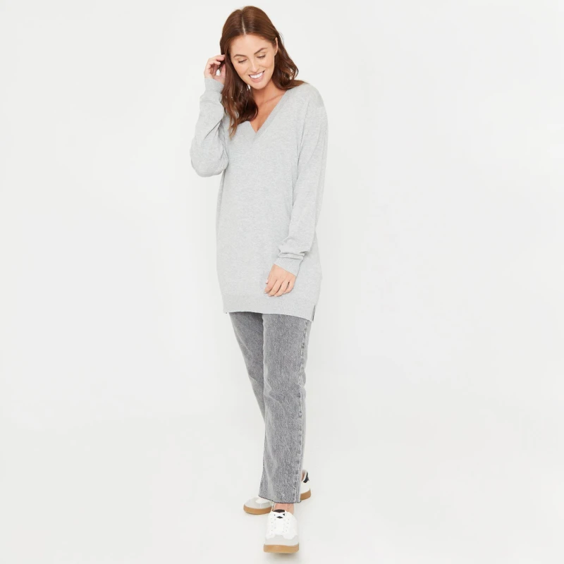 Image of Be You You St V Nck Jmp - Grey Grey 8 - 10